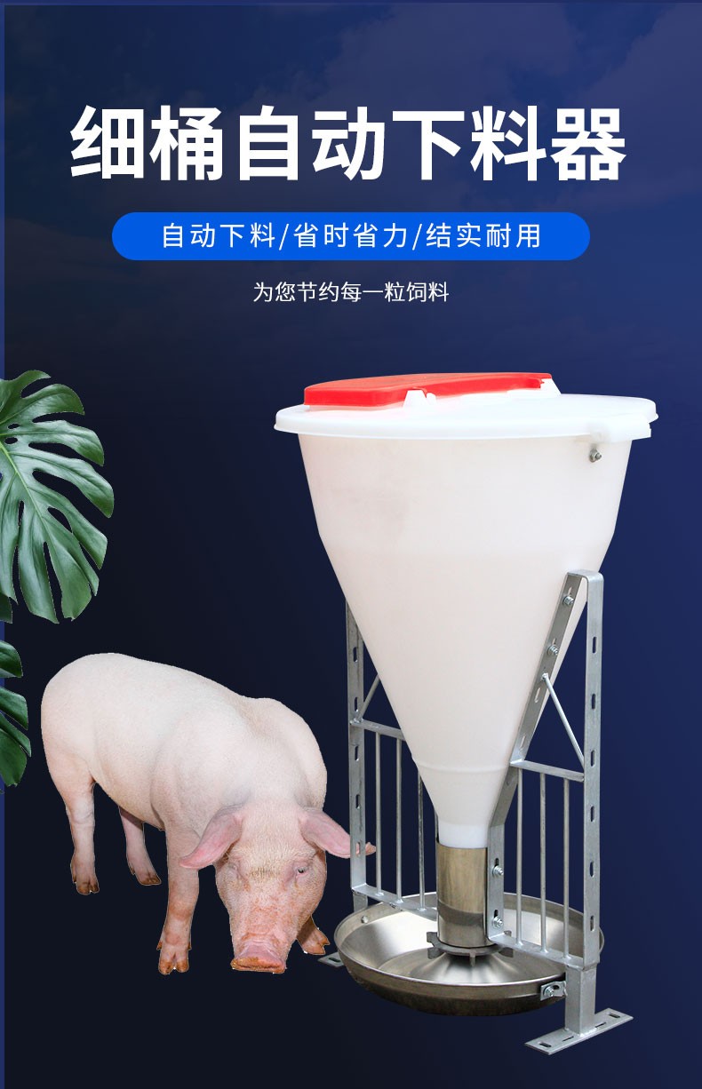 正牧猪食槽大小猪料槽高桶育肥猪自动喂猪食器不锈钢采食器猪用自动