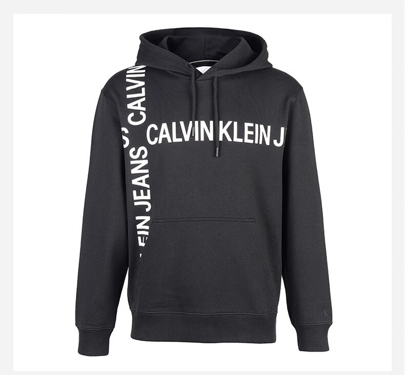 凯文克莱calvinkleinck男装男士时尚休闲长袖连帽卫衣98534黑色xs黑色