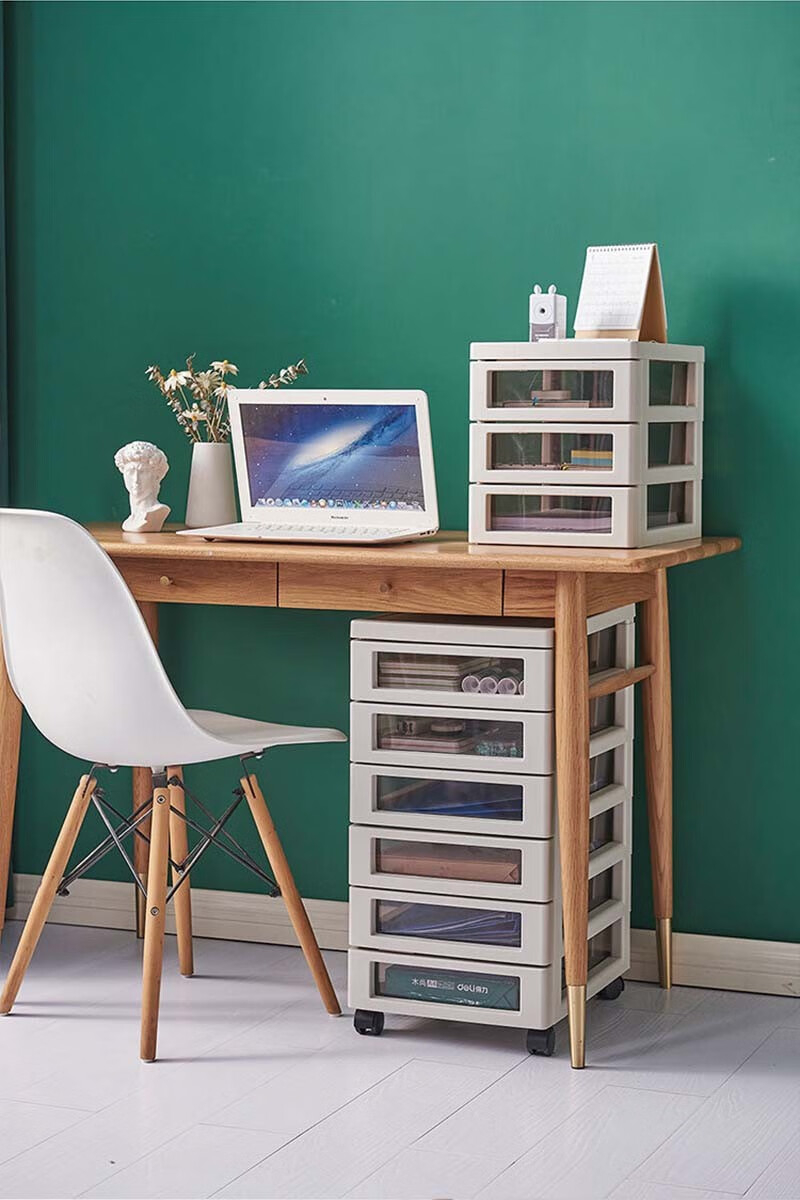 协同桌面文件柜抽屉式办公室a4文件抽屉柜多层桌下收纳文具柜2层无轮