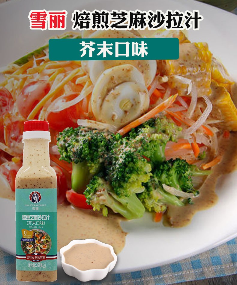 雪丽沙拉汁 日式口味水果蔬菜色拉酱汁 家用拌菜酱 日式洋葱味沙拉汁