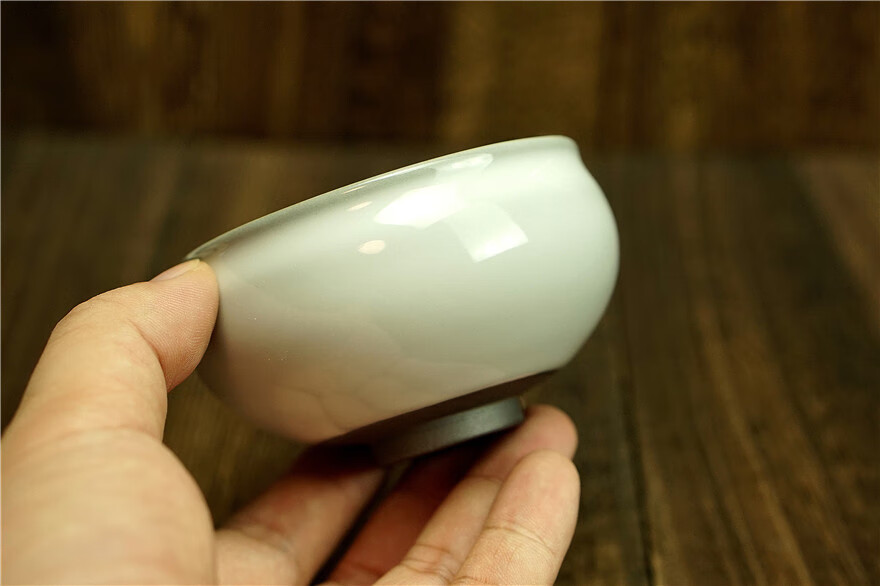 白釉木叶盏周源华口径8建阳建盏主人杯工艺叶822
