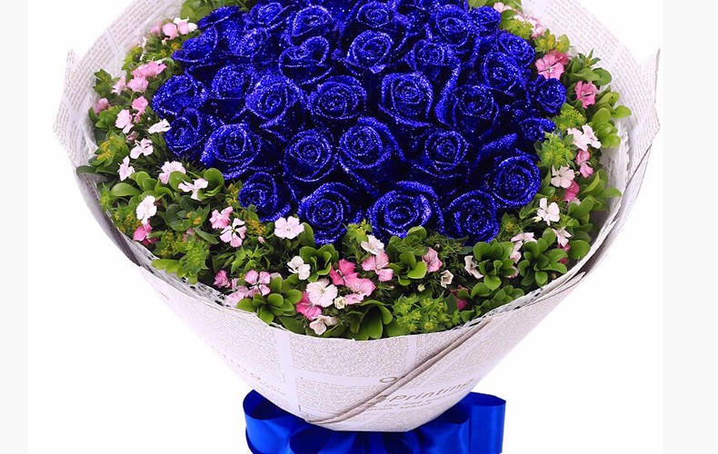 鲜得利 蓝色妖姬情人节鲜花11朵19朵33朵52朵99朵蓝玫瑰真花束生日