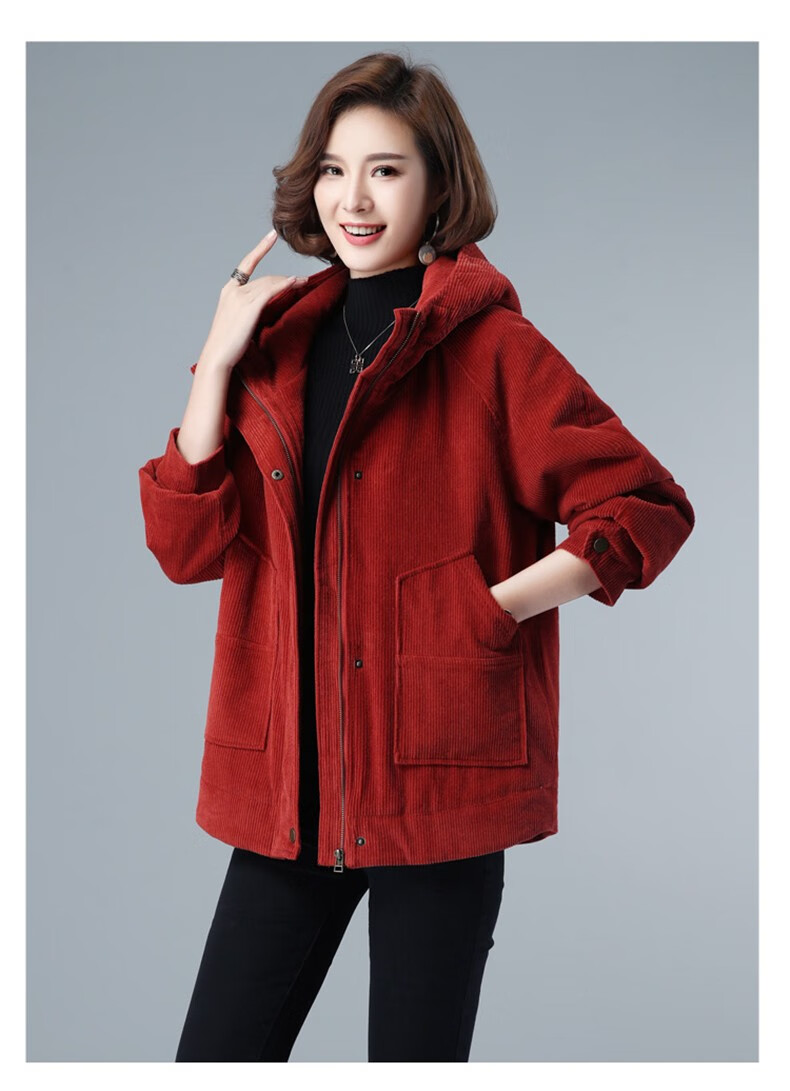 遥离灯芯绒外套女2020秋冬新款宽松显瘦短款休闲上衣加绒复古女士夹克