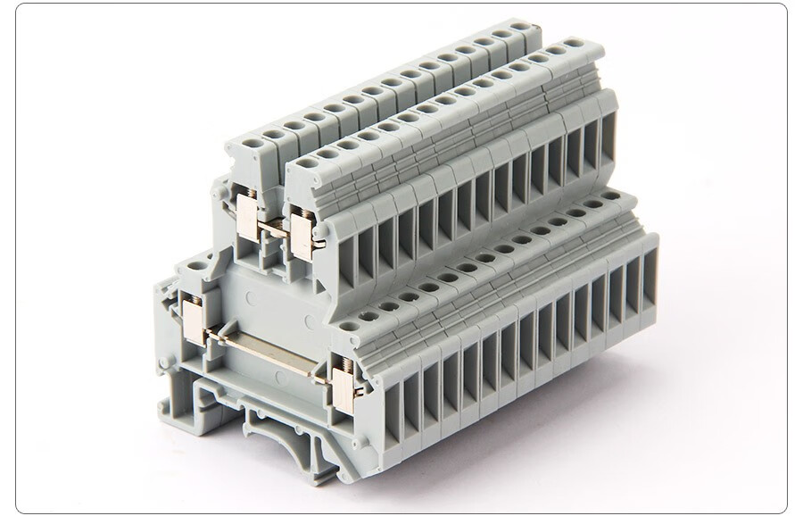 万特弗ukk5双层接线端子排054mm平导轨组合式端子排轨道端子电线连接