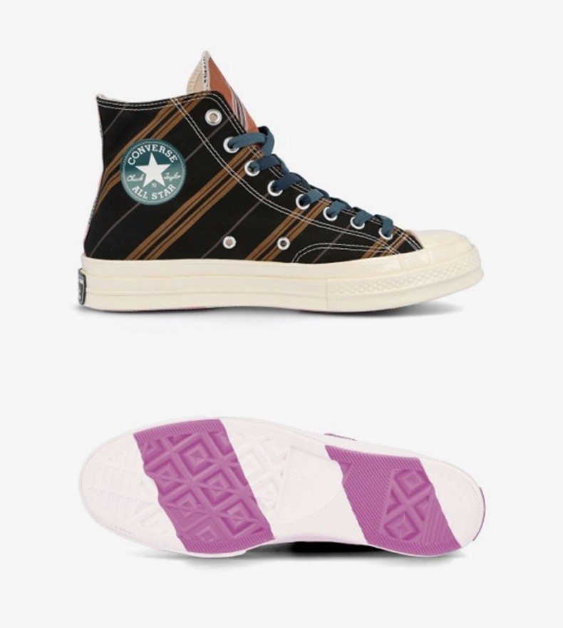 converse匡威chuck70hi三星标拼色条纹板鞋167131c42