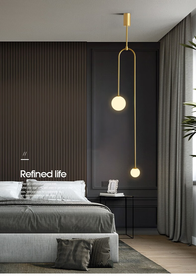 璀璨一生床头吊灯卧室灯具现代简约创意轻奢北欧个性灯a款小号黑色