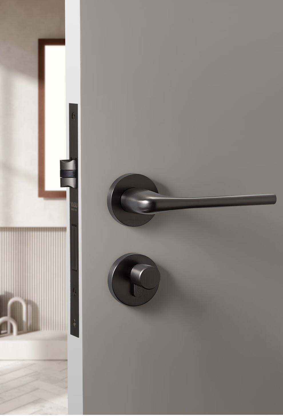 亚固yagu黑钢251p北欧风门锁室内卧室门锁房门锁门把手木门锁房间门锁