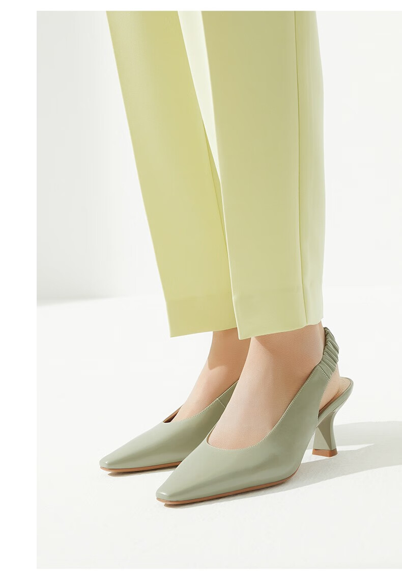 73hours女鞋优雅酒杯跟单鞋高跟后空凉鞋心动和弦2022春款米白色38