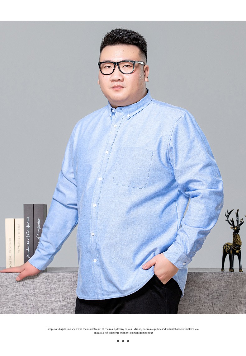 沙州猎神加肥加大码男士秋冬季加绒衬衫胖人肥佬加厚保暖长袖衬衣纯色