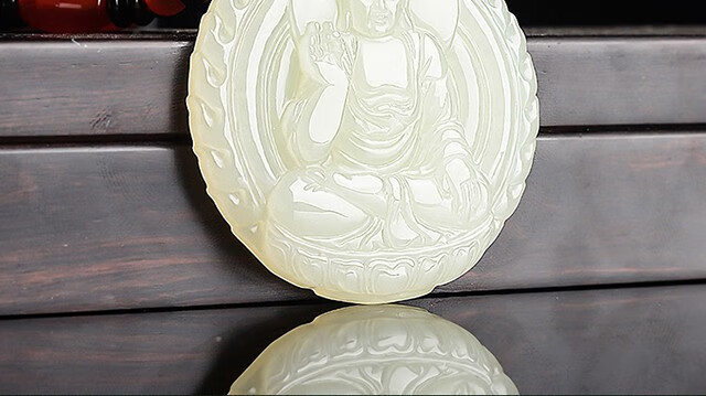 和田玉白玉佛吊坠男女款释迦摩尼玉石玉佩挂件