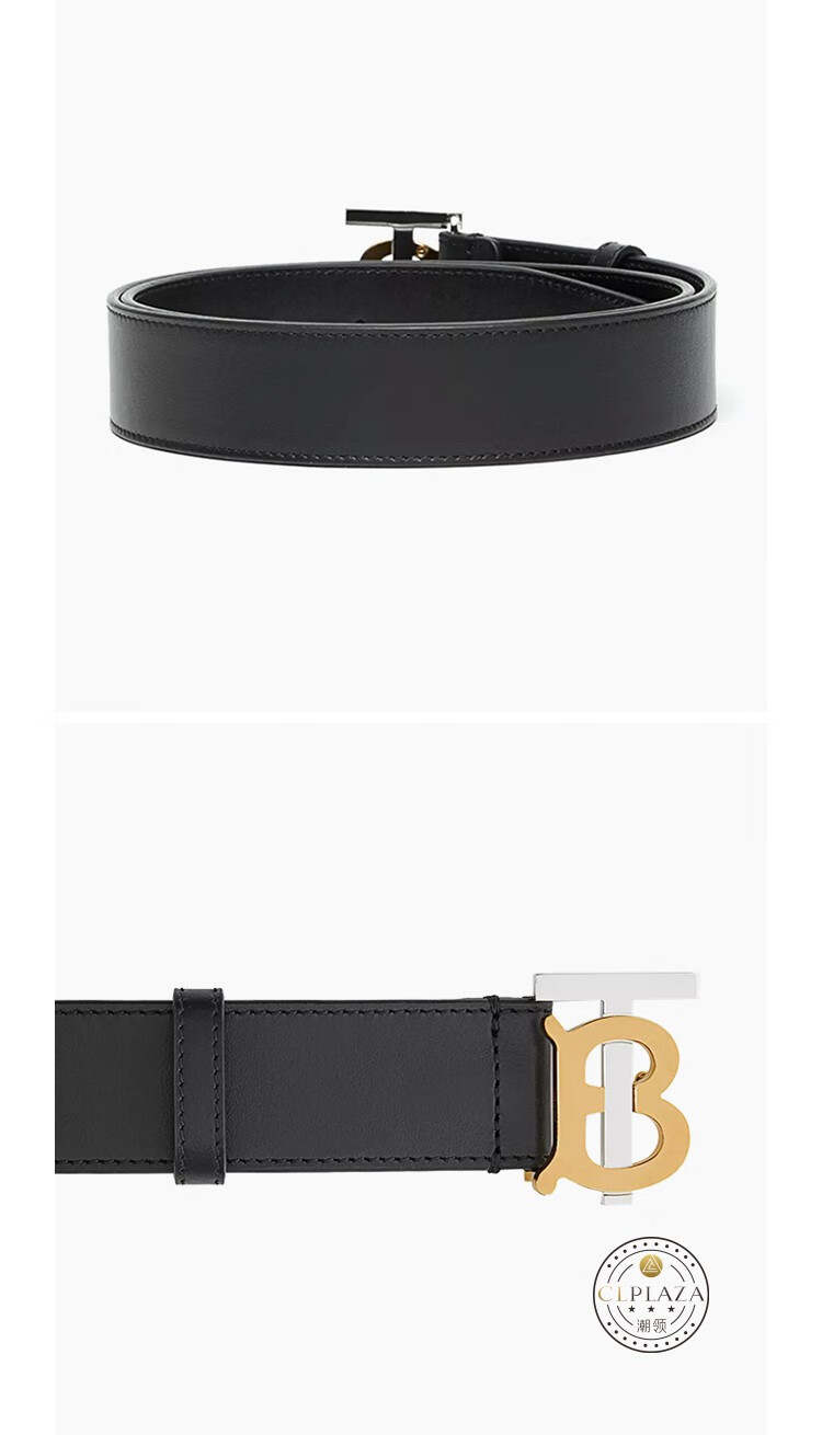 【预售3-5周发货】巴宝莉(burberry)皮带男式黑色tb板扣腰带 8030469