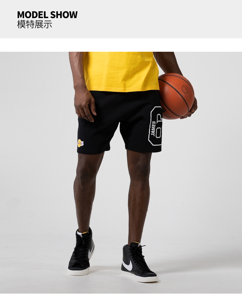 nba湖人队短裤跳跃系列男子篮球运动休闲时尚舒适针织短裤腾讯体育s