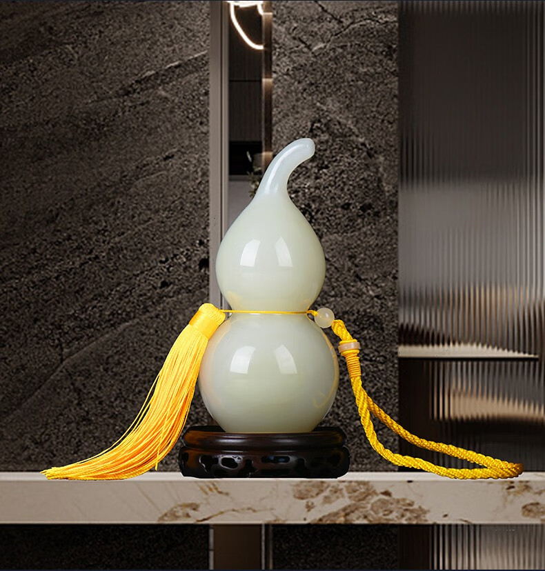 家居办公室玄关装饰工艺品乔迁礼品福禄摆件古青玉葫芦乔迁开业送礼佳