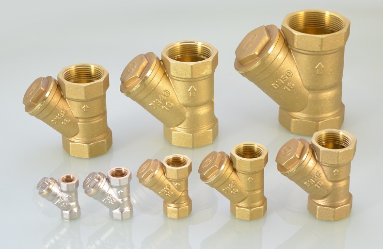 鸿樱hongying黄铜y型过滤器水泵水表前置过滤器可拆洗管道过滤器2寸y