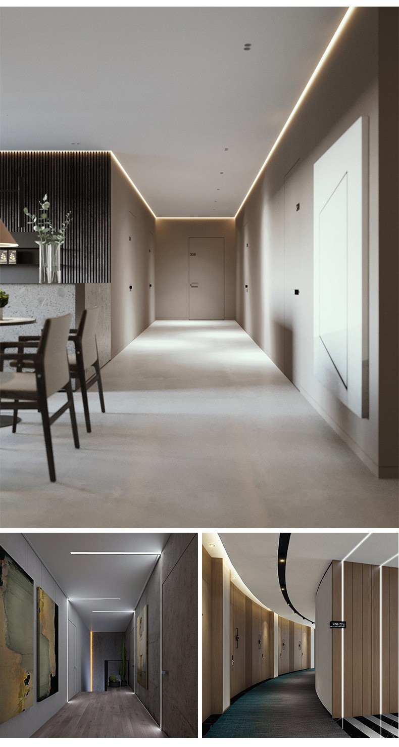 游派线性灯嵌入式线条灯铝槽反光灯槽洗墙线性灯腰线回光灯家用客厅无