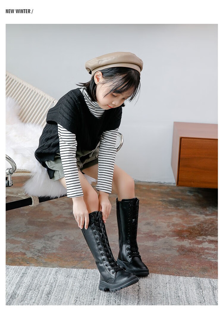 女童靴子高筒2020年春秋新款儿童马丁靴小女孩韩版靴子小皮靴长筒