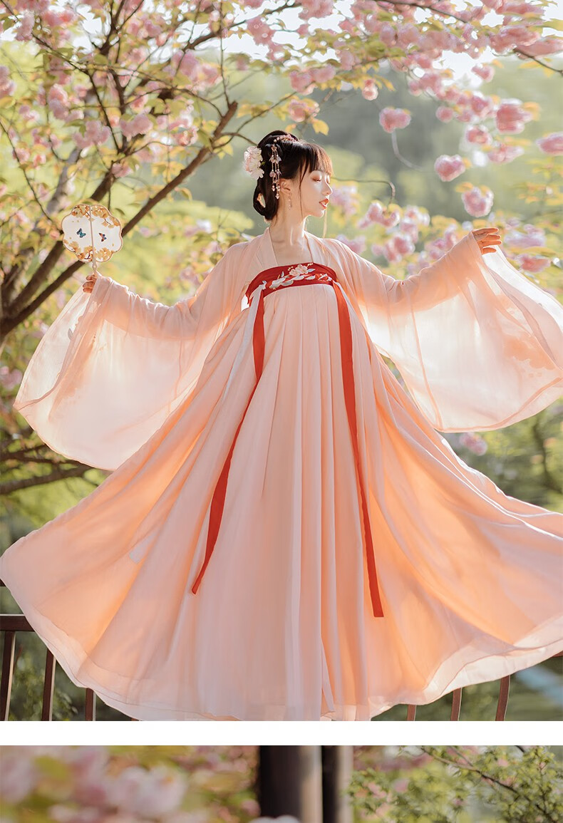 汉服女学生古装仙女裙齐胸襦裙古装汉服夏装日常改良古风清新淡雅唐装