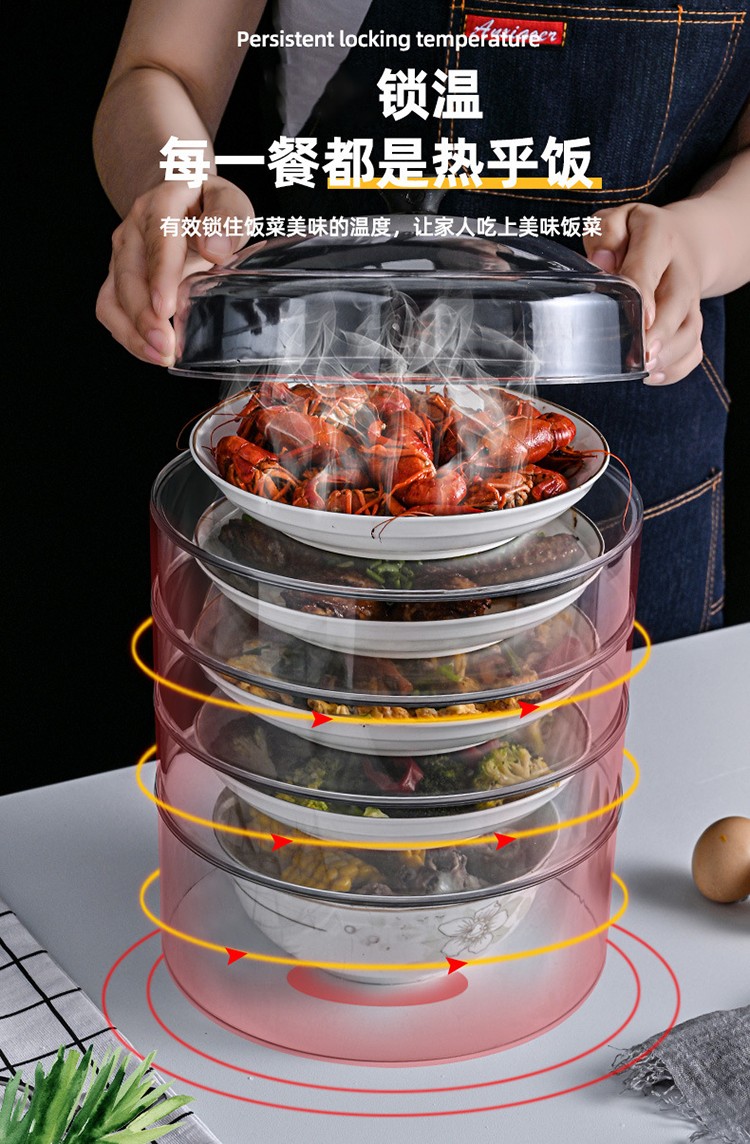 保温菜罩家用剩菜罩透明食物保鲜罩带透气孔多功能饭罩防尘罩菜罩防蚊