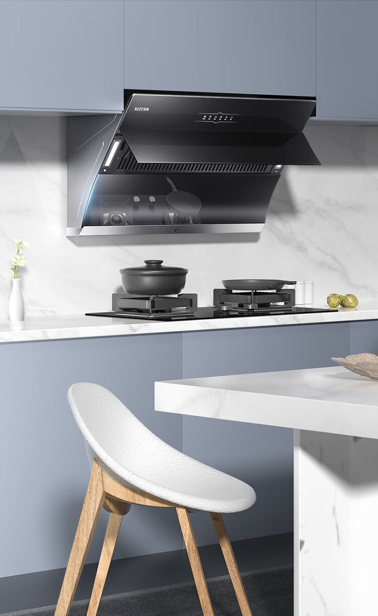 华帝百得best侧吸式20立方大吸力挥手智能感应自清洗智能开合抽油烟机