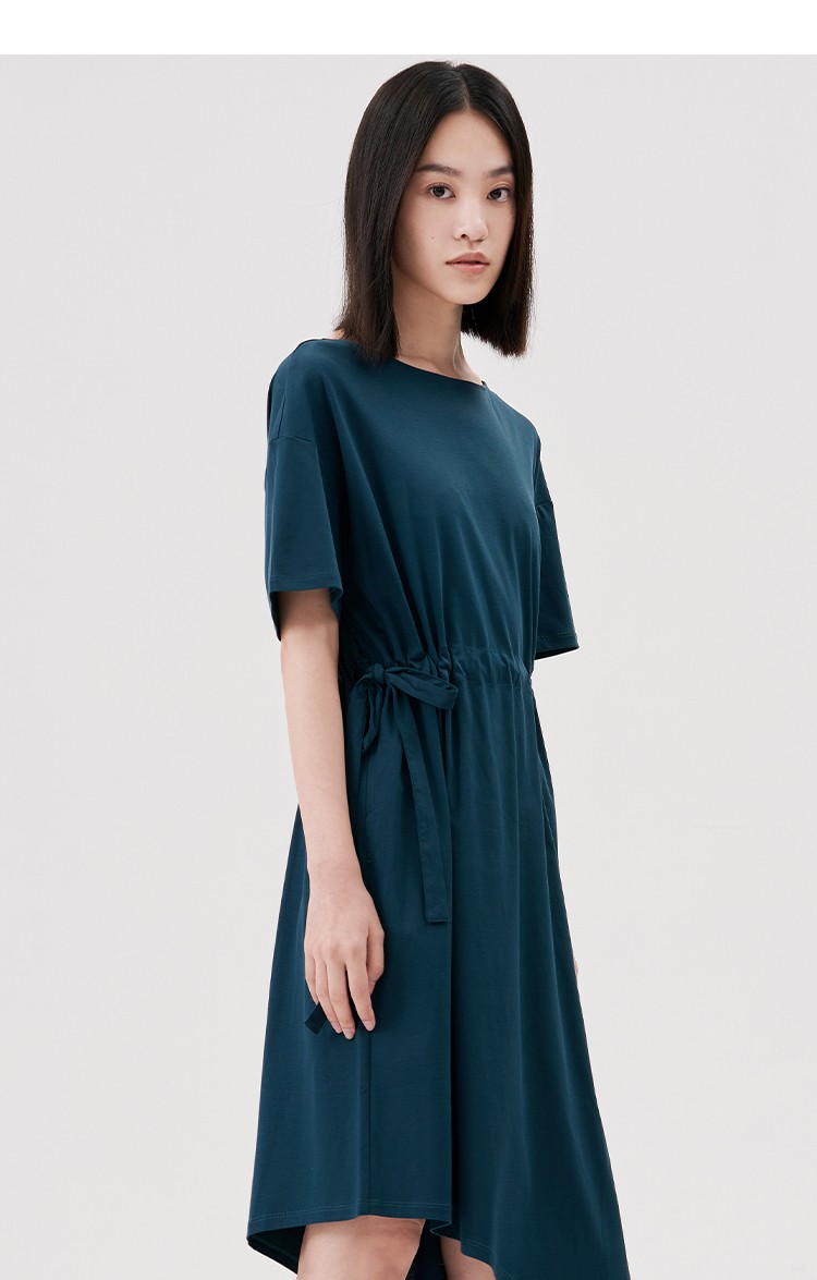 本来女装x型连衣裙2022夏季新款宽松显瘦裙子设计感小众长款遮肉黄绿s