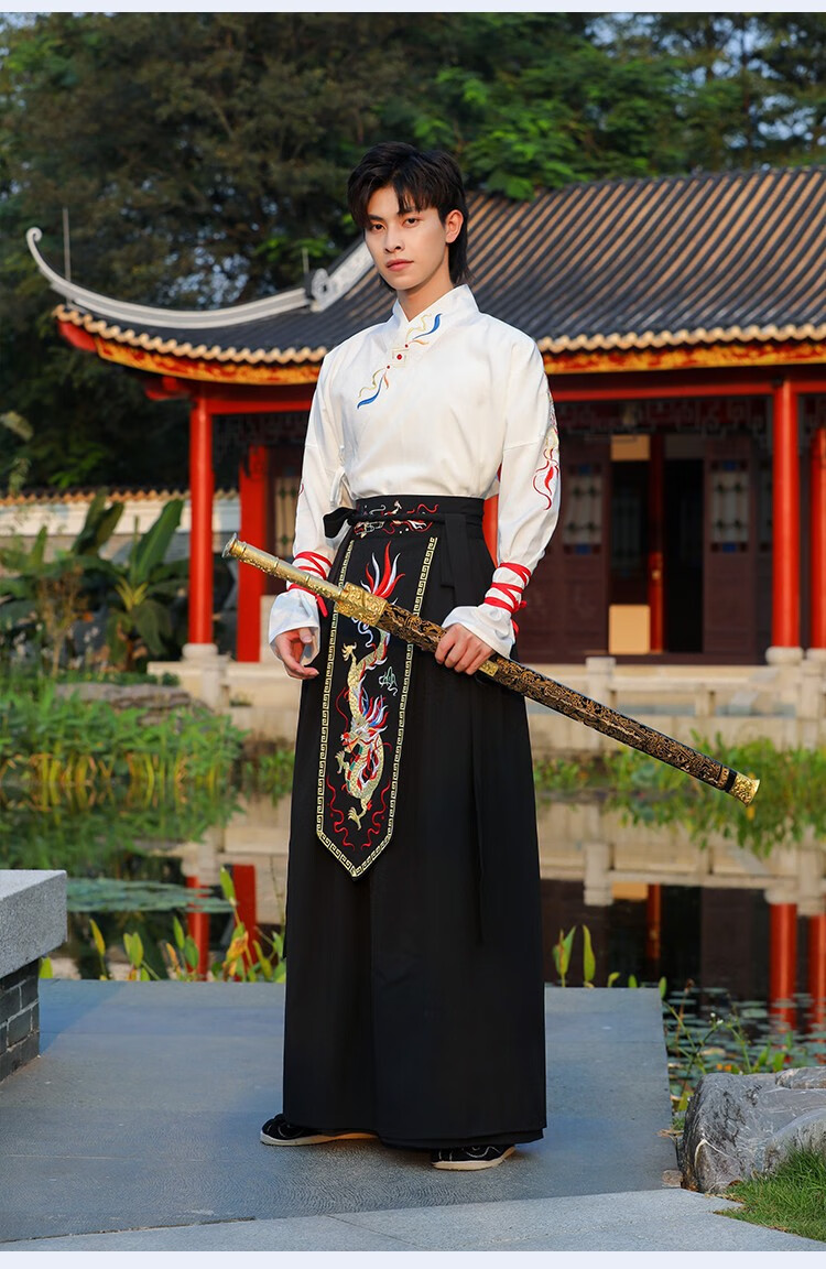 原创汉服男古装金龙卫学生重工龙纹刺绣武侠风宫廷侍卫表演大码日常