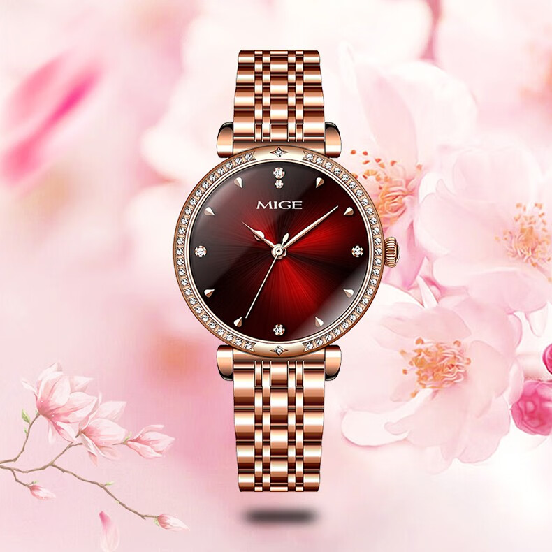 米格mige手表女女款女士手表满天星时尚网红简约气质星空表钢带女表