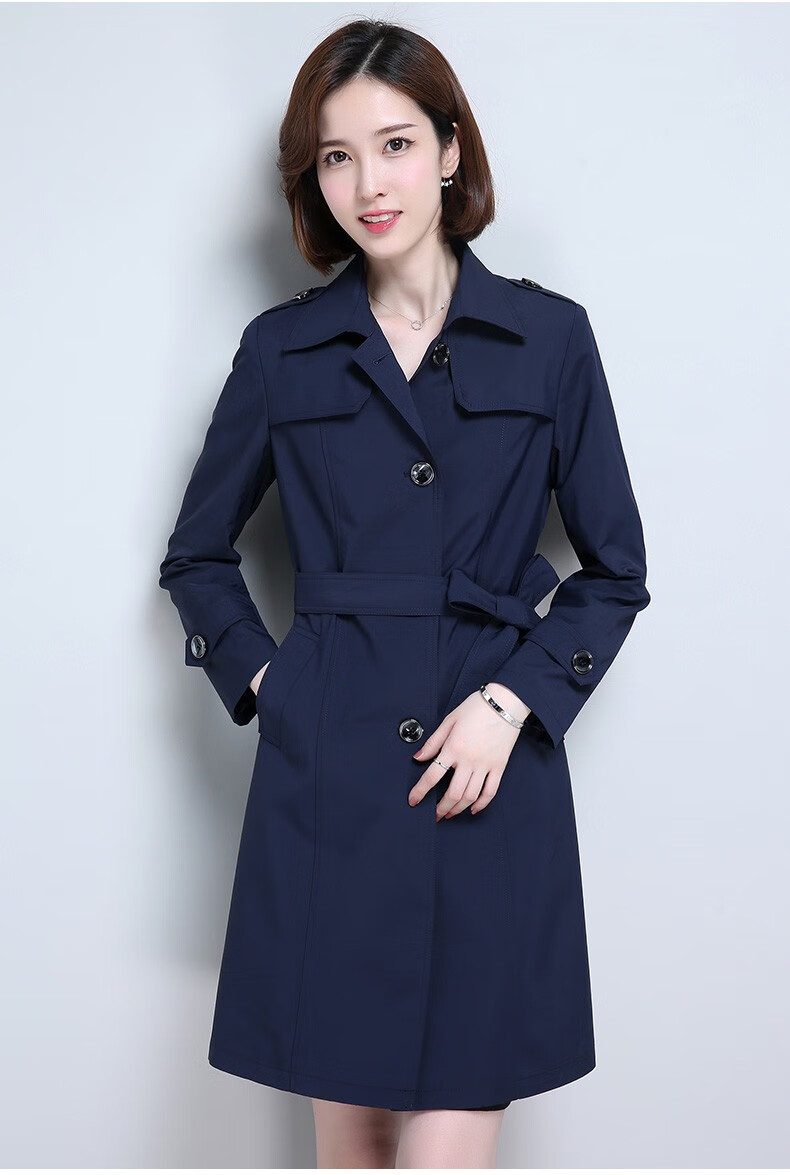 品牌风衣女2020新款中长款外套女小个子秋季气质流行大衣春秋女装f