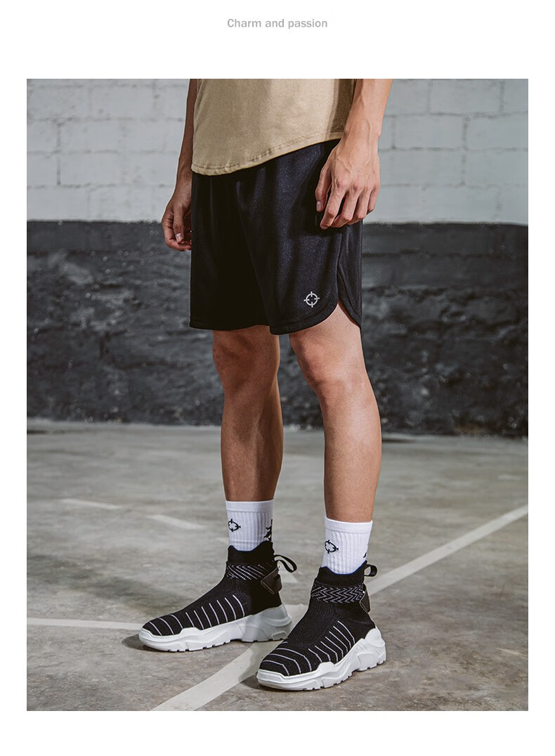 准者篮球裤男女夏季薄款五分裤运动裤街头跑步时尚潮休闲舒适短裤 炭