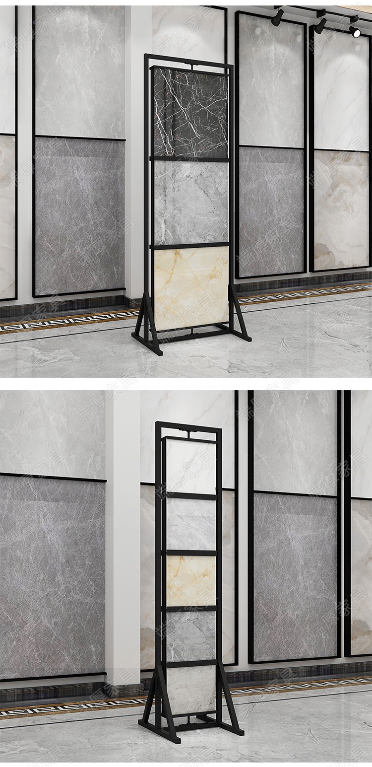 双面可旋转瓷砖展示架子多功能立式陶瓷展架800地砖木地板样品架