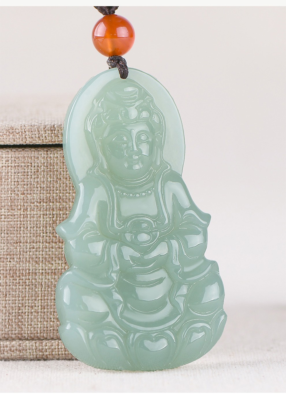 孤品玉华情和田玉观音玉坠男天然玉石挂件新疆玉佩菩萨玉牌带证书