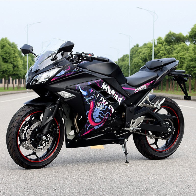 纯色小忍者摩托车双缸400cc水冷大排量跑车机车国四电喷abs版 红色