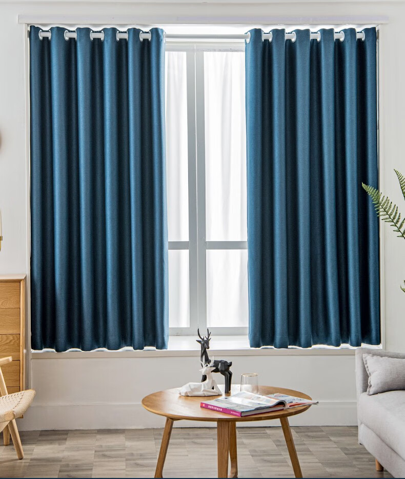 防紫外线窗帘伸缩杆梦达莱99全遮光窗帘免打孔安装卧室隔断门帘飘窗