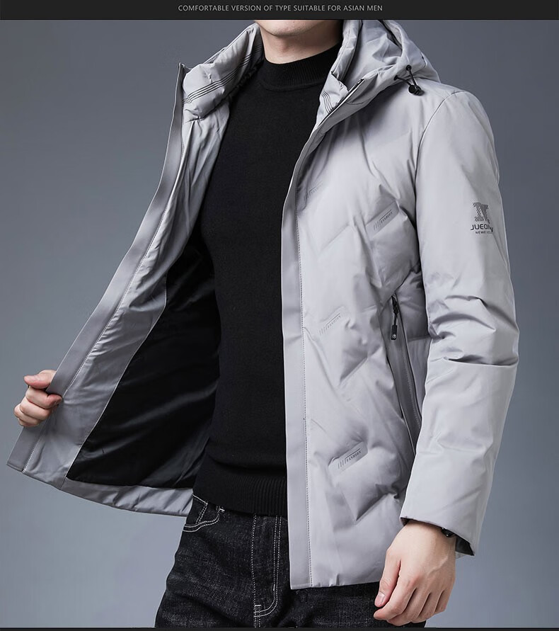 lencasee 羽绒服男士外套冬季新款加厚加绒韩版帅气商务青年休闲时尚