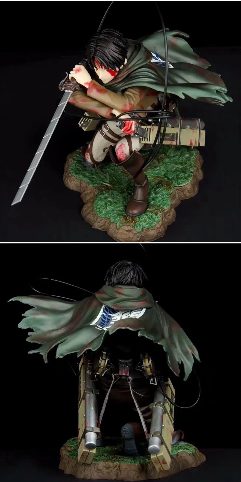 寿屋进击的巨人手办兵长利威尔场景艾伦大版模型景品树干站姿战斗版