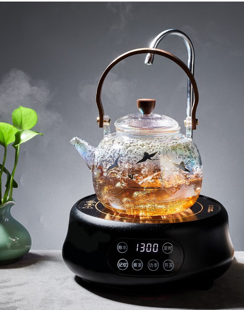 容山堂电陶炉电茶炉迷你家用煮茶炉茶具小悦电陶炉黑胡桃