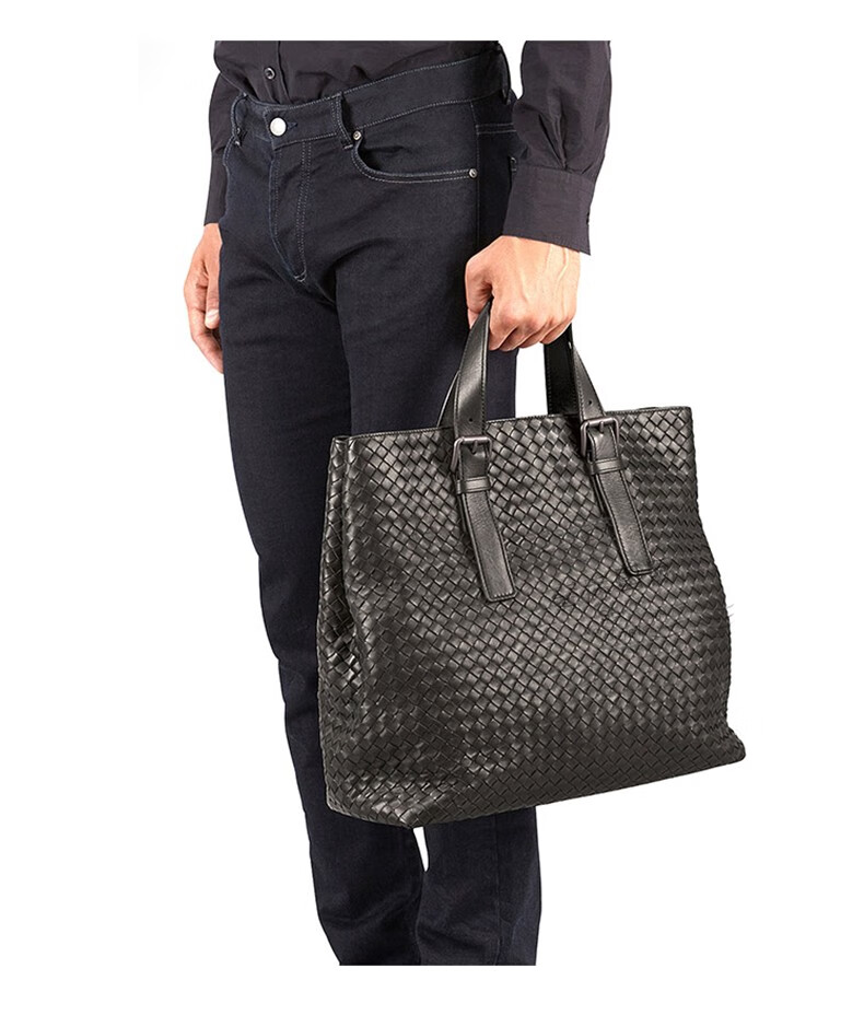 bottegaveneta宝缇嘉bv男包牛皮编织手提公文包深灰色169612vq1311301