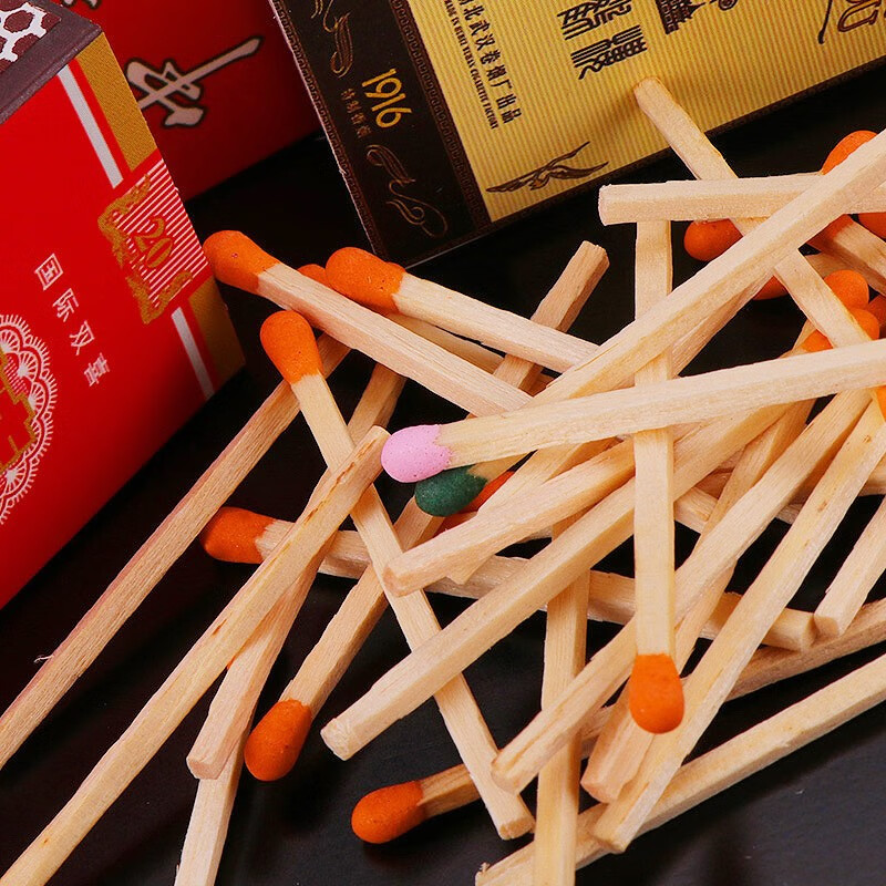 zp创意个性艺术火柴老式复古洋火盒子怀旧10小盒套装火柴棍木梗户外