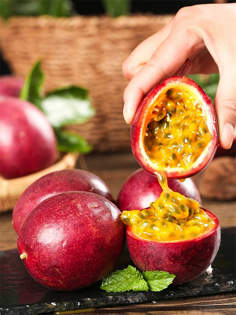 百香果 紫皮百香果 新鲜水果 百香果 12个50g左右【图片 价格 品牌