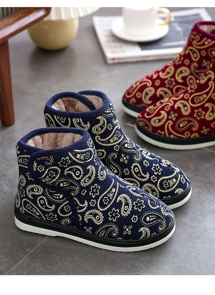 皇勃冬季老式棉拖鞋女鞋手工棉鞋包根防滑保暖中老年爸爸妈妈厚底