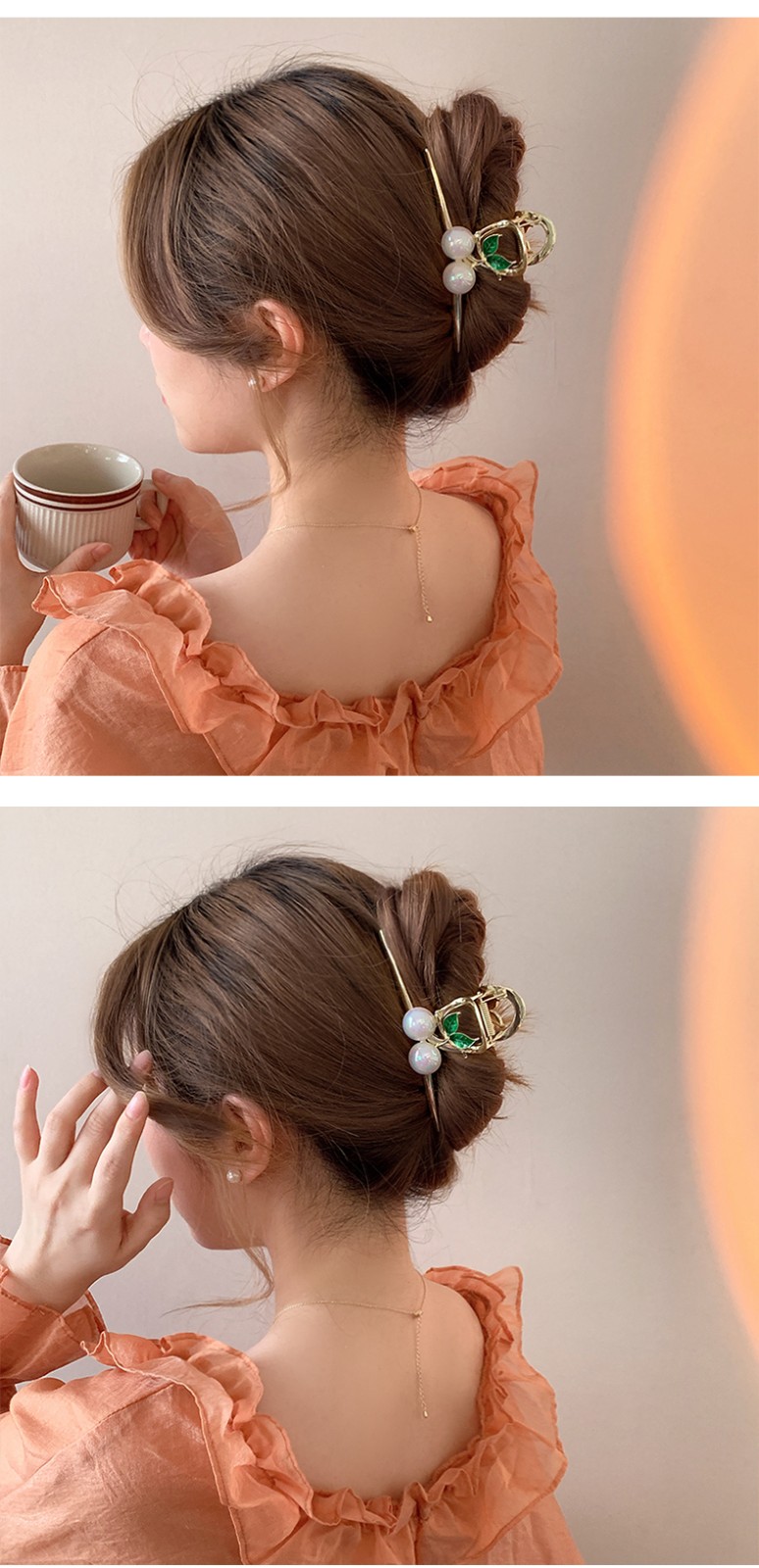 弥俏女生头饰头发夹子抓夹女士后脑勺盘发卡子女可爱网红鲨鱼夹大号红