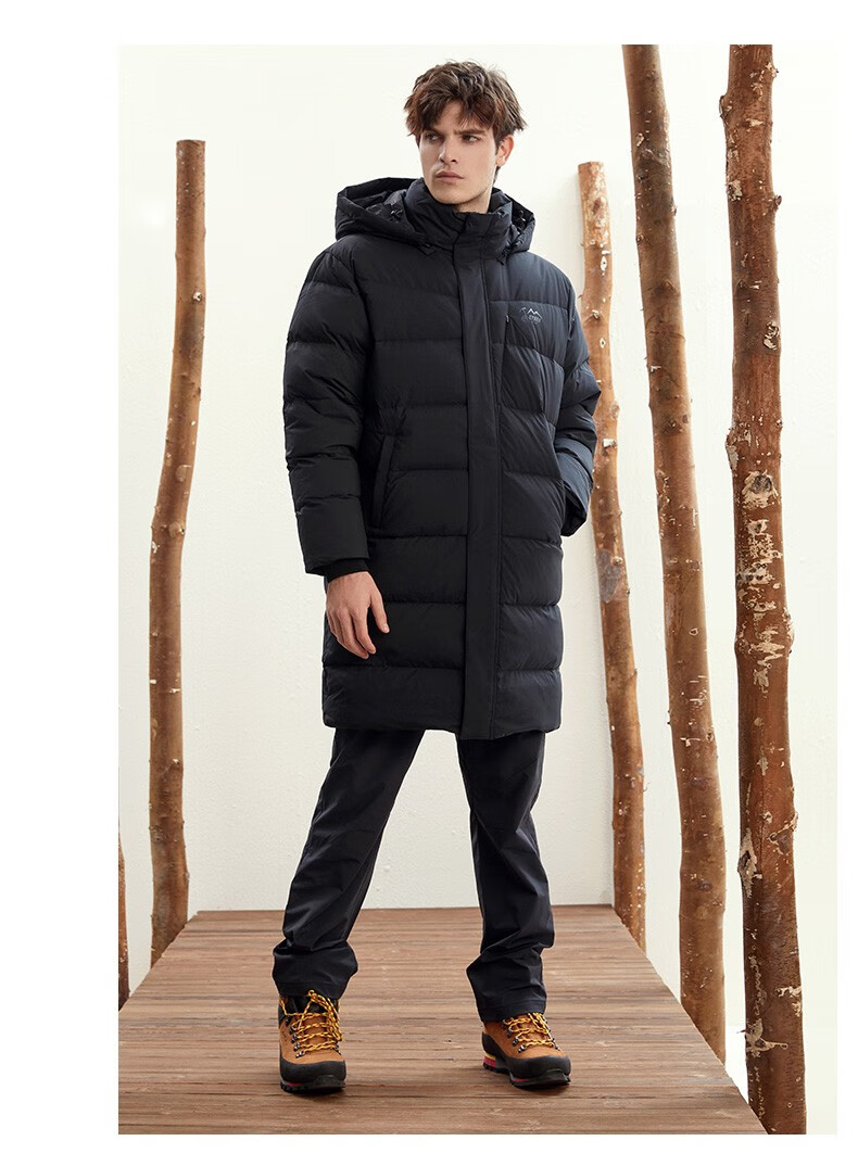 ozark奥索卡户外羽绒服男女长款防风鹅绒羽绒服155820黑色301尺码偏大