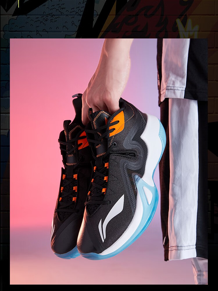 李宁li-ning 篮球鞋男 2020秋冬新品 暴风系列减震回弹低帮运动鞋 abp