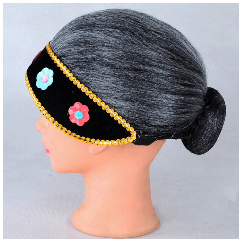 天使丝丝婆媒老婆头套头饰老太太假发头套丑婆老奶奶戏曲彩旦演出 玫