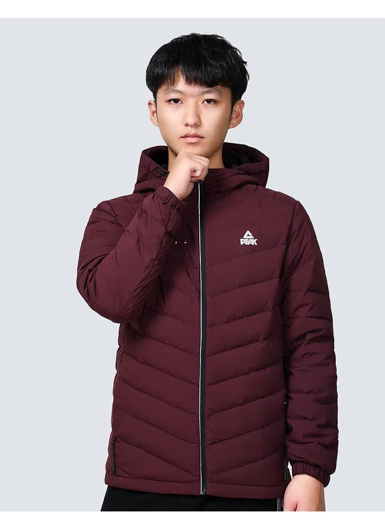 匹克(peak) 男装运动羽绒服男冬季款保暖防风舒适男士连帽拉链外套