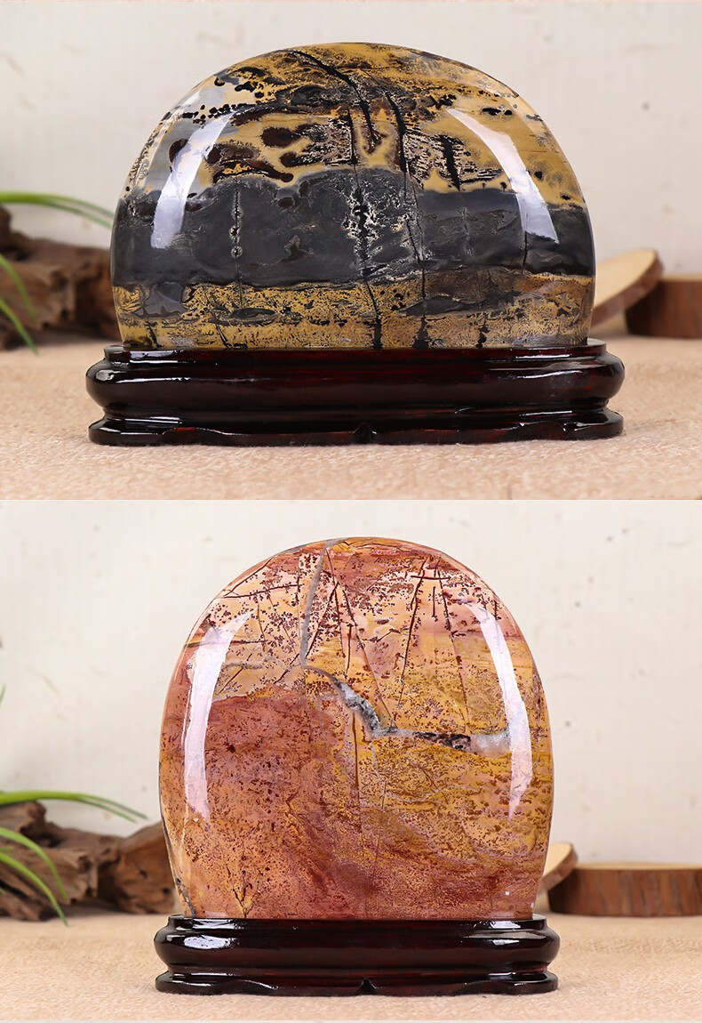 天御阁天然草花石广西国画石原石摆件奇石收藏观赏石头工艺品客厅玄关