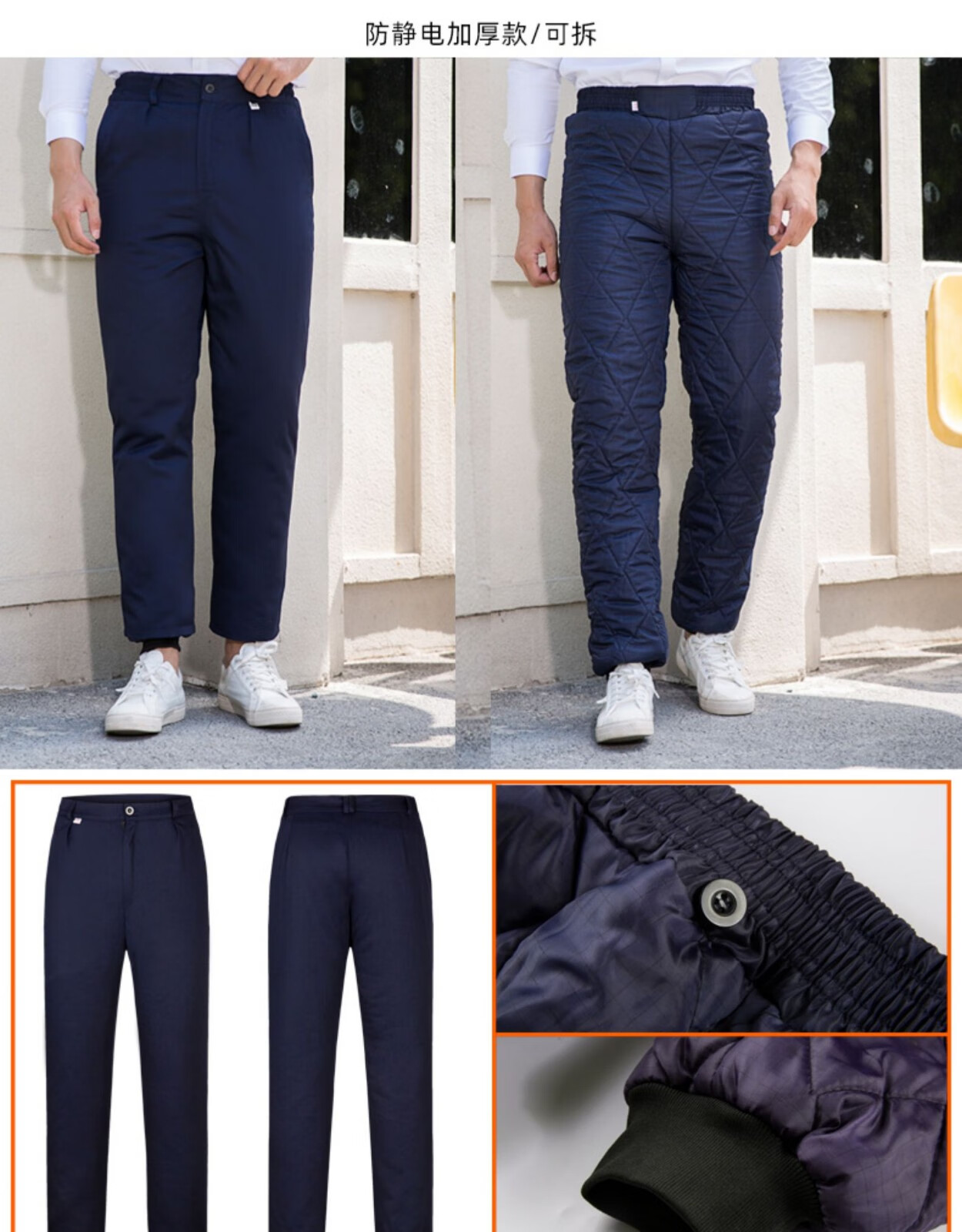勇杰时代工作服裤子男耐磨加绒加厚棉裤汽修工人工地维修防静电劳保