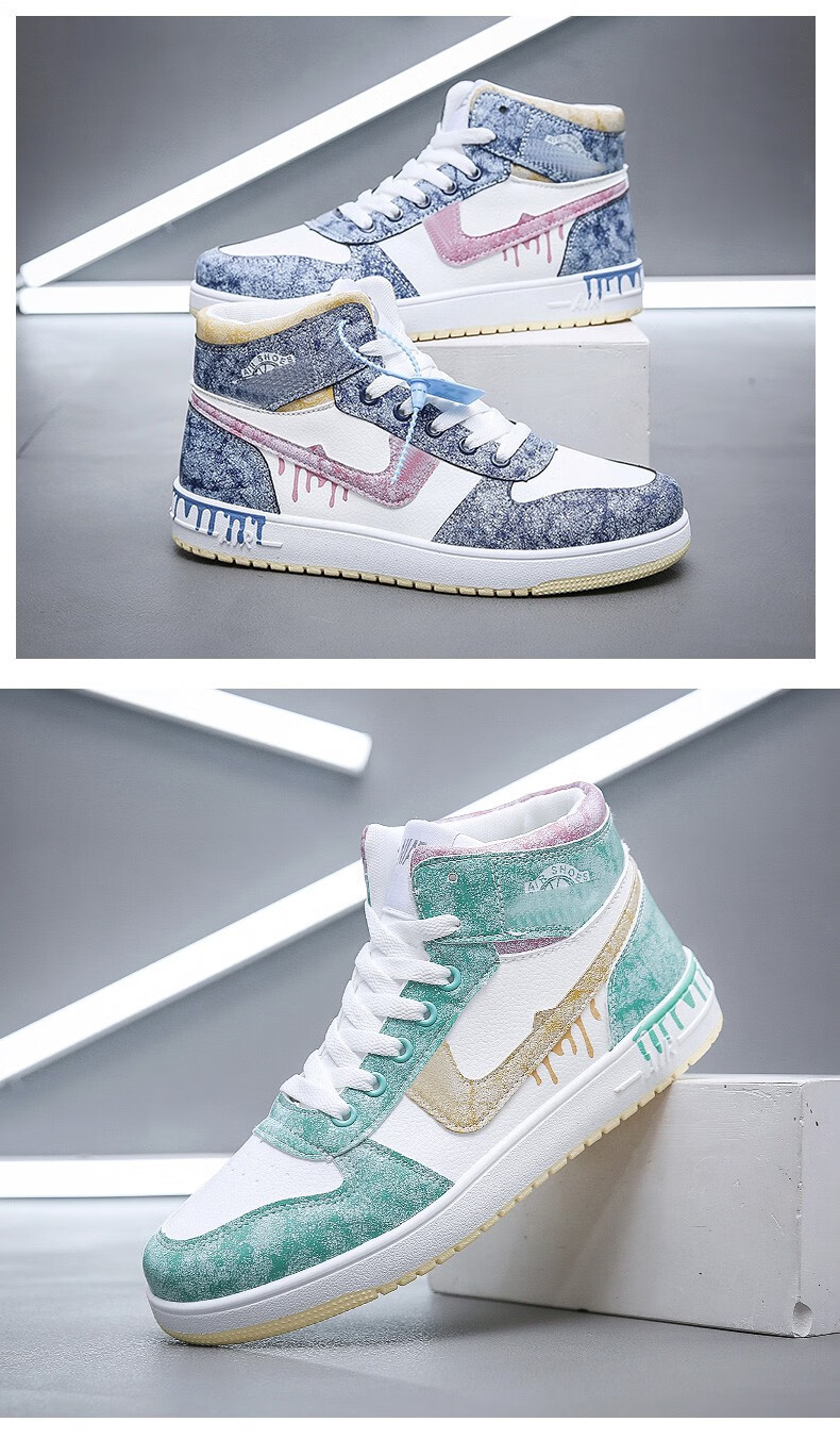 work cool莆田空军一号aj冰淇淋高帮男鞋超纤运动鞋休闲板鞋秋冬纯原