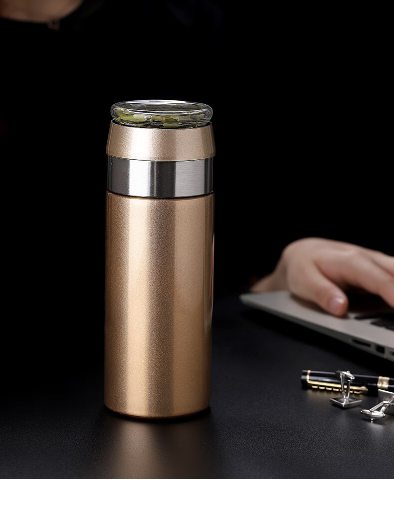 光一304不锈钢茶水分离保温杯简约男女士办公室泡茶杯便携车载保温瓶