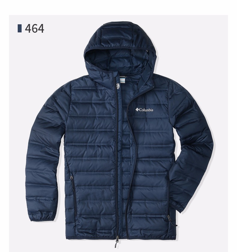 columbia哥伦比亚热压防钻绒650蓬春秋连帽轻薄羽绒服男we0950463m175