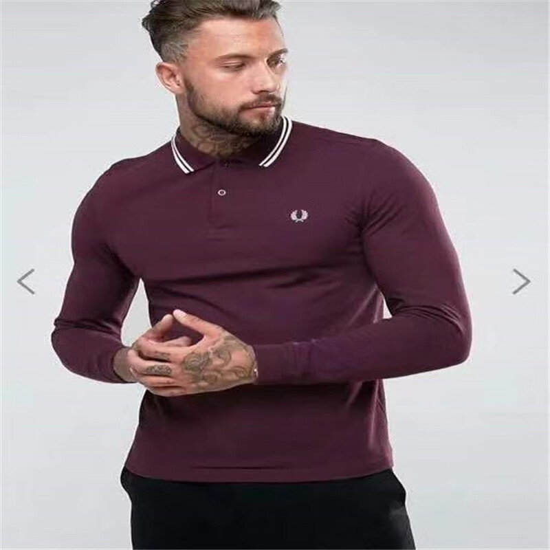 fred perry fred perry 麦穗男士长袖polo衫2022秋季新款休闲商务刺绣